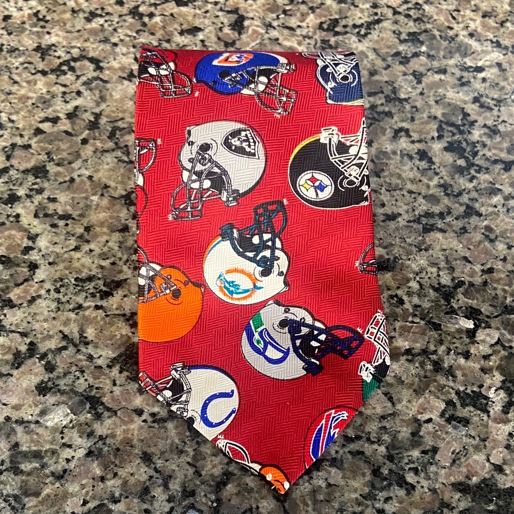 NFL Red Tie with Team Logos